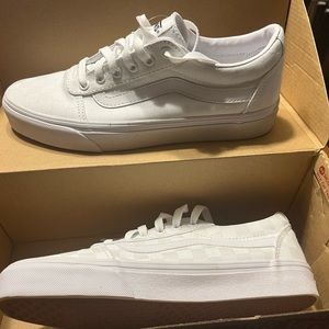 Vans white checker board womens